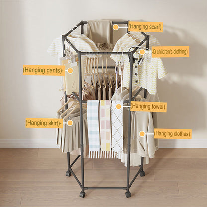 حامل ملابس متحرك بعدة طبقات