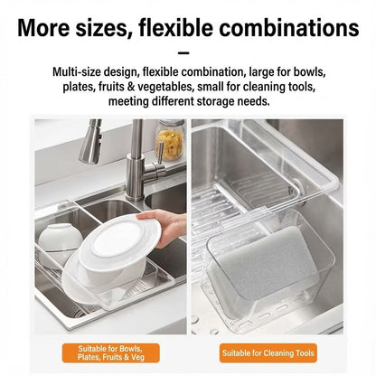 درج الأطباق فوق الحوض