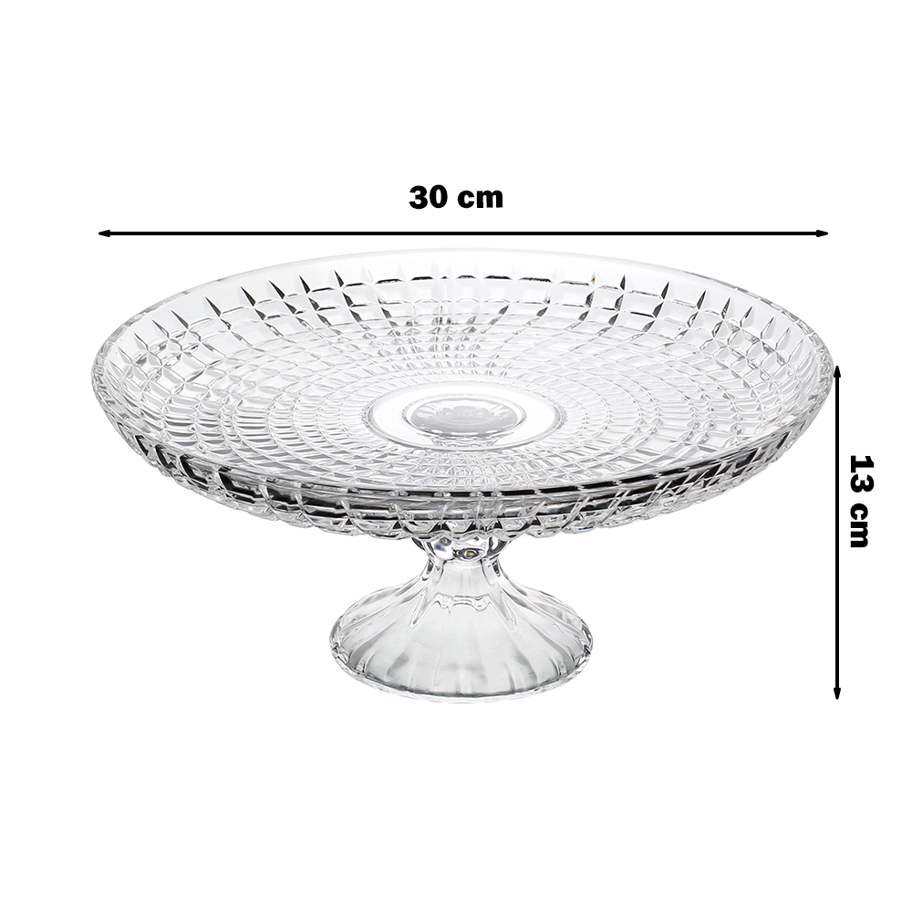 طبق تقديم زجاجي فاخر على قاعدة