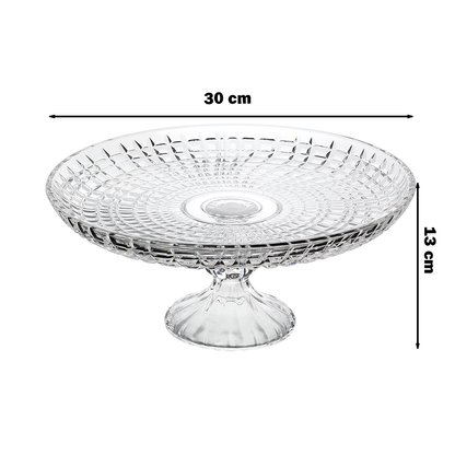 طبق تقديم زجاجي فاخر على قاعدة