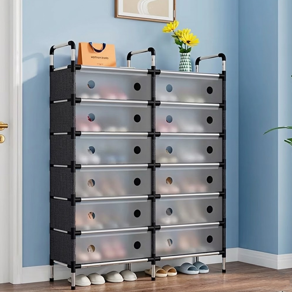 خزانة أحذية بواجهات سحب شفافة