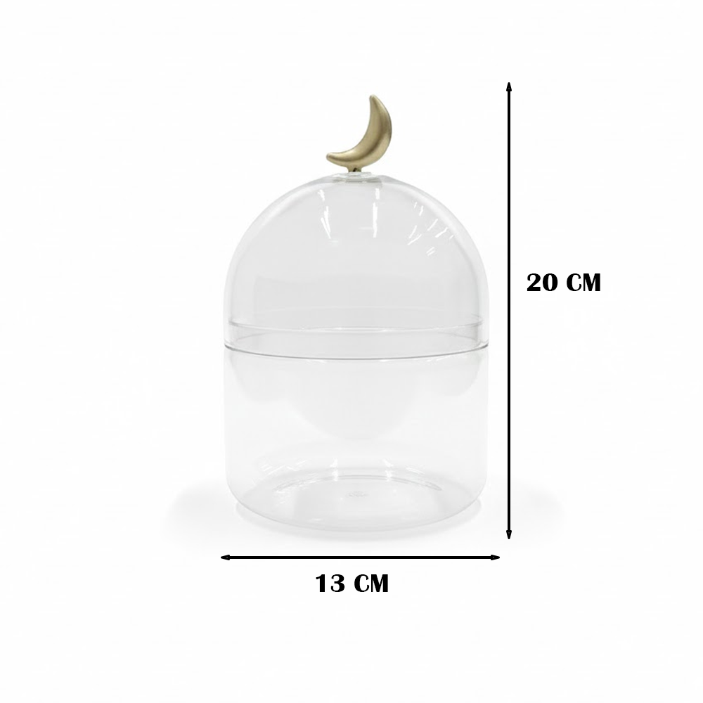 غرشة ضيافة زجاجية بغطاء هلال