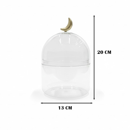 غرشة ضيافة زجاجية بغطاء هلال