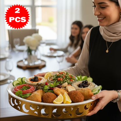 33x25 طبق تقديم صغير سيراميك مع حامل معدني