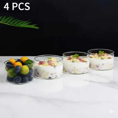 طقم أكواب تقديم زجاجية  قصيرة