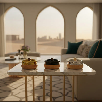 مبخرة خشبية مستديرة