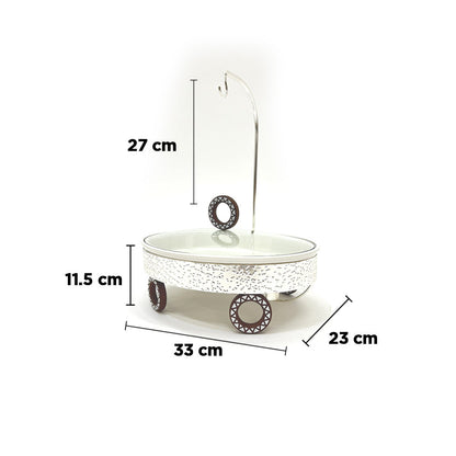 سخان بوفيه بيضاوي مع غطاء معلق