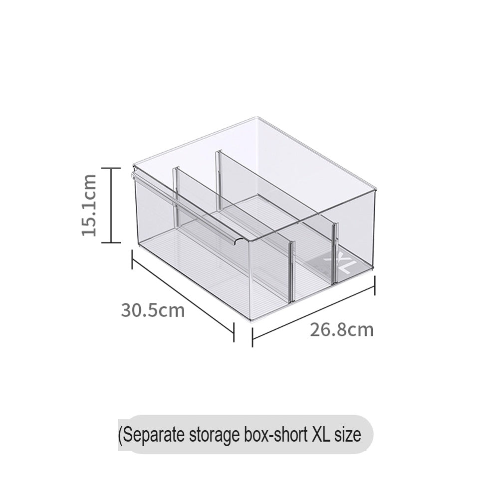 صندوق تخزين شفاف مع فواصل