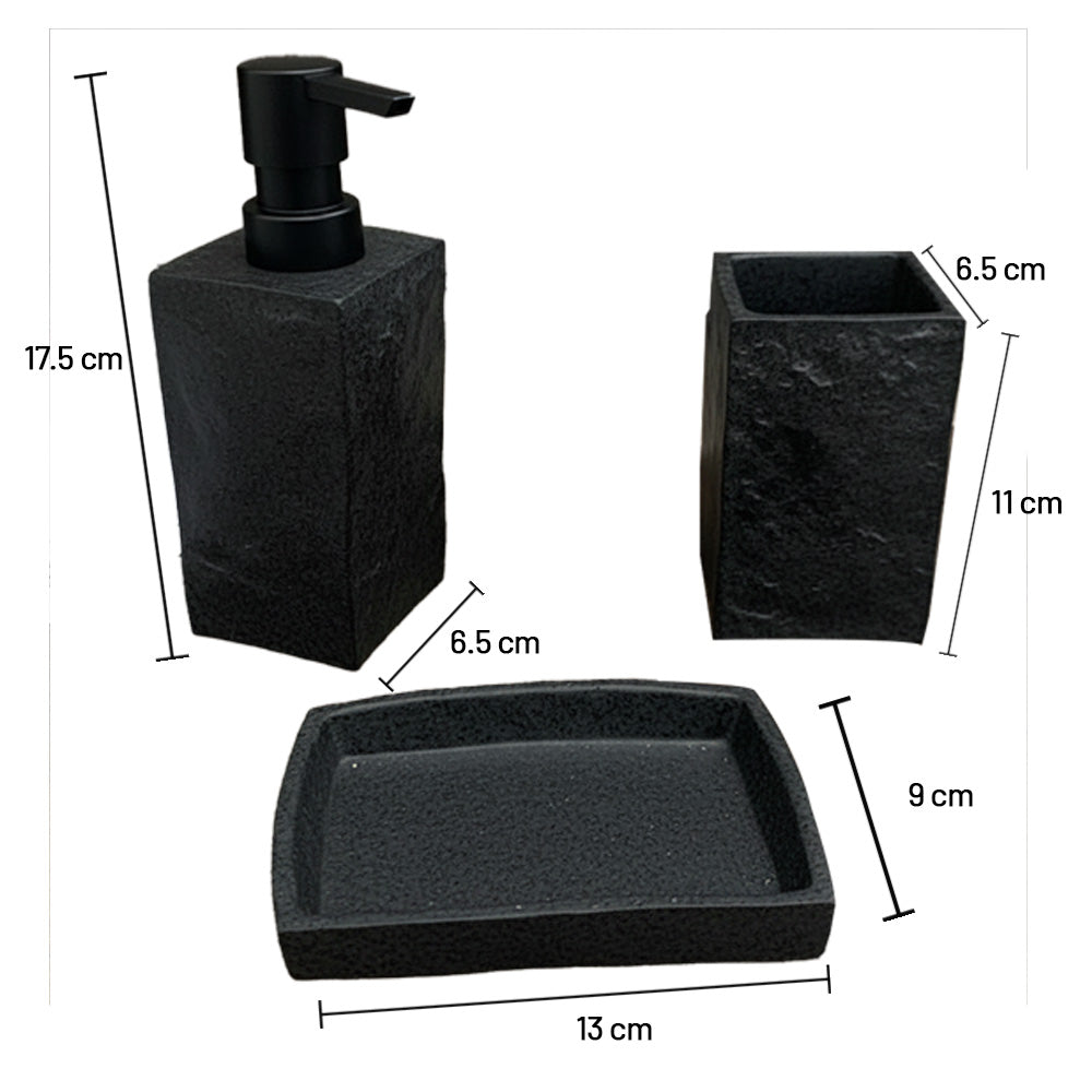 مجموعة إكسسوارات الحمام المزخرفة بالحجر