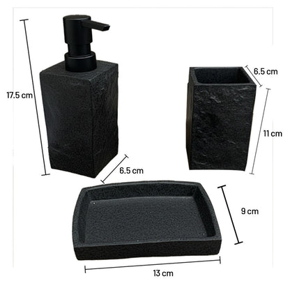 مجموعة إكسسوارات الحمام المزخرفة بالحجر