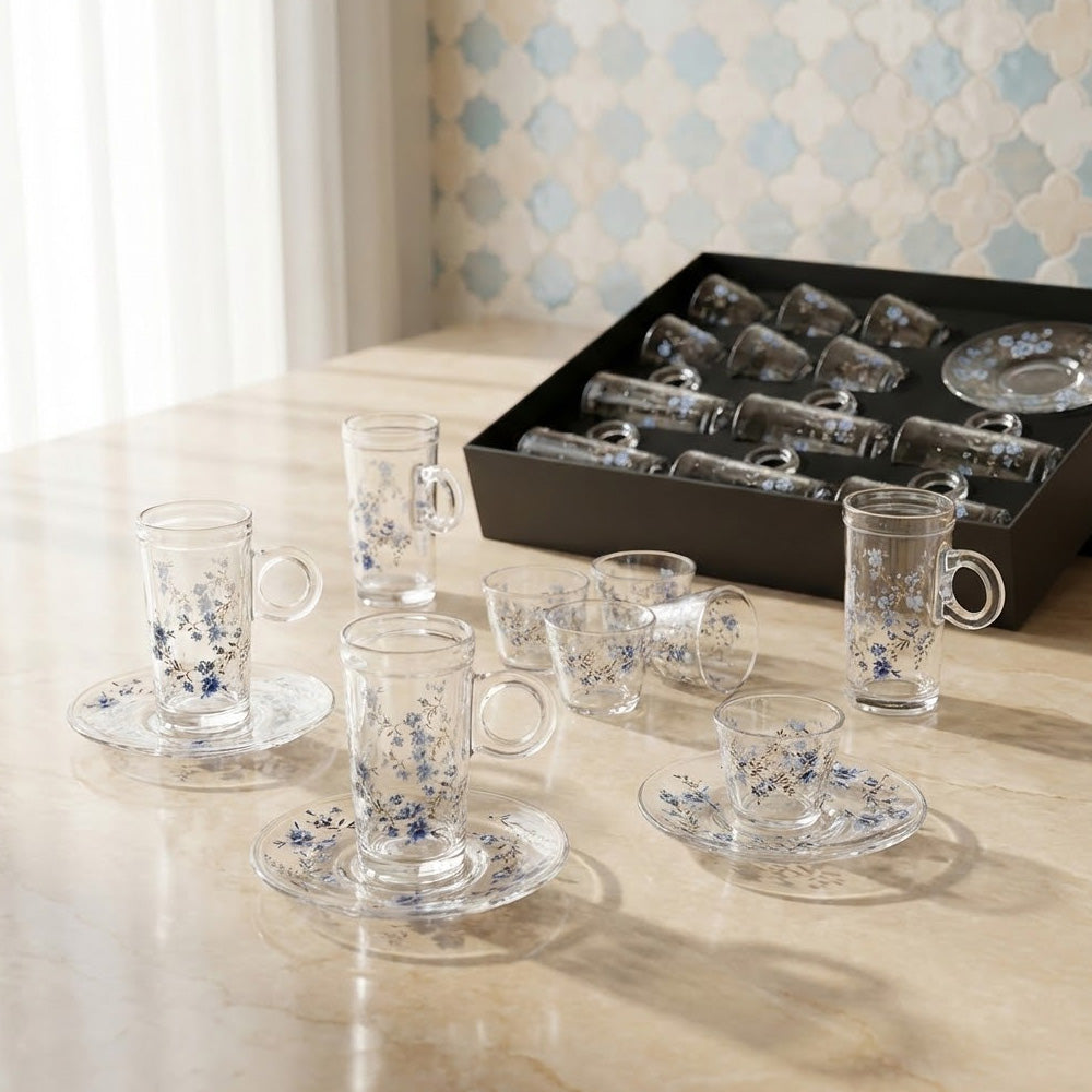 طقم استكانة وفنجان 18 قطعة Alkuwaity Al Awal الكويتي الأول