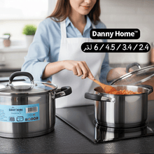 قدر طبخ طويل ستانلس بغطاء