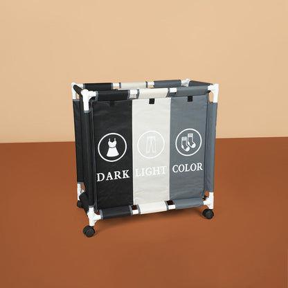 سلة غسيل بثلاثة أقسام