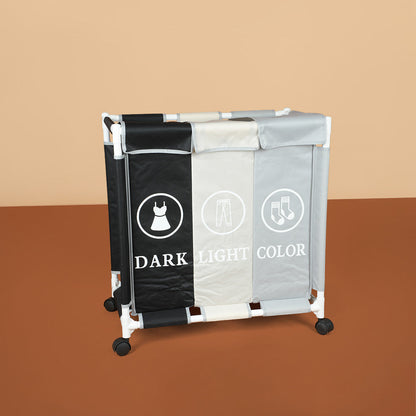 سلة غسيل بثلاثة أقسام