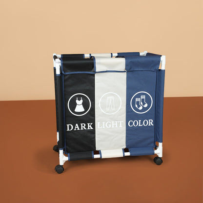 سلة غسيل بثلاثة أقسام