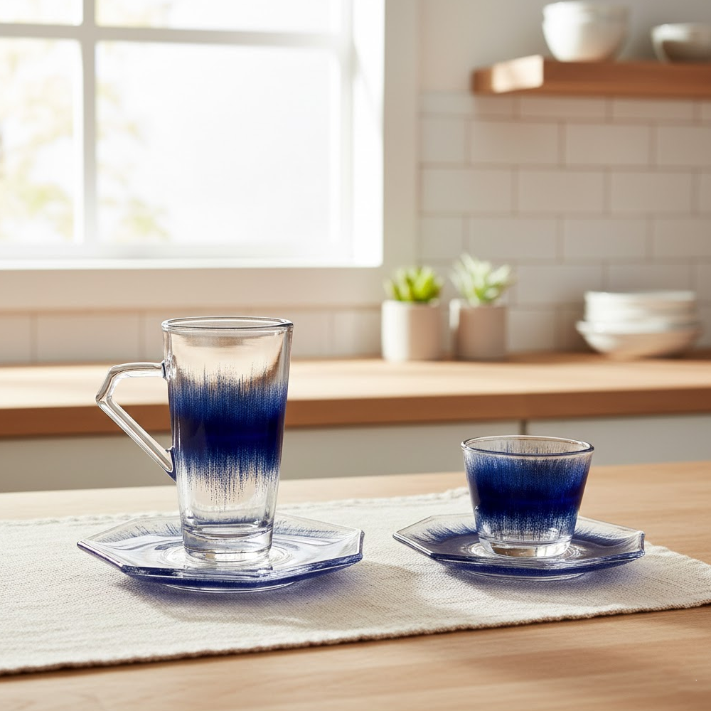 طقم استكانة وفنجان 18قطعة Diva Lady