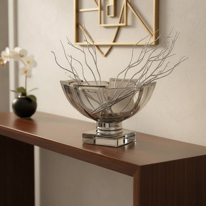 وعاء فاكهة عصري من الكريستال على قاعدة - 23.7 سم