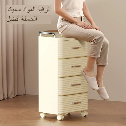 درج تخزين بلاستيكي فاخر حديث مع عجلات