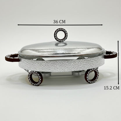 سخان طعام معدني مع طبق زجاجي 3 لتر