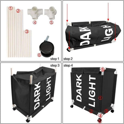 سلة غسيل مزدوجة الأقسام