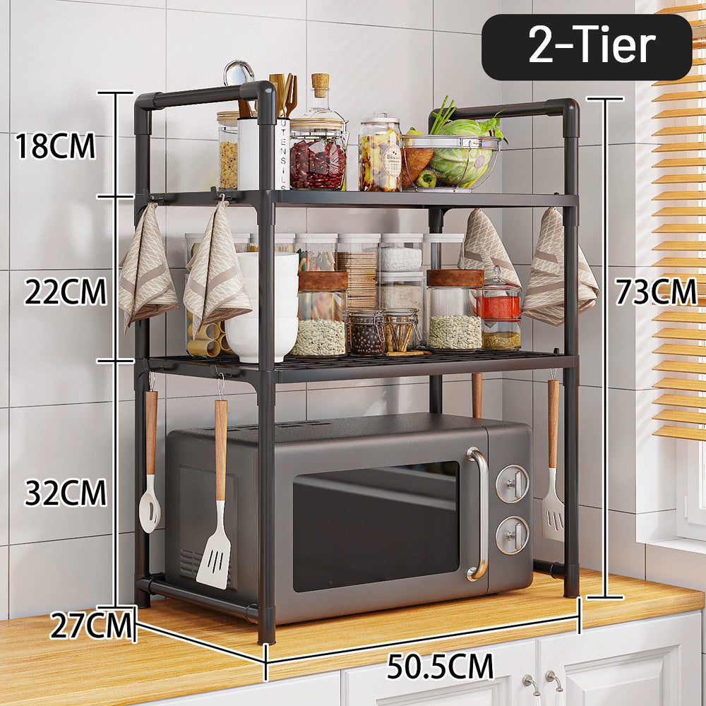 رف منظم للمطبخ بخطافات