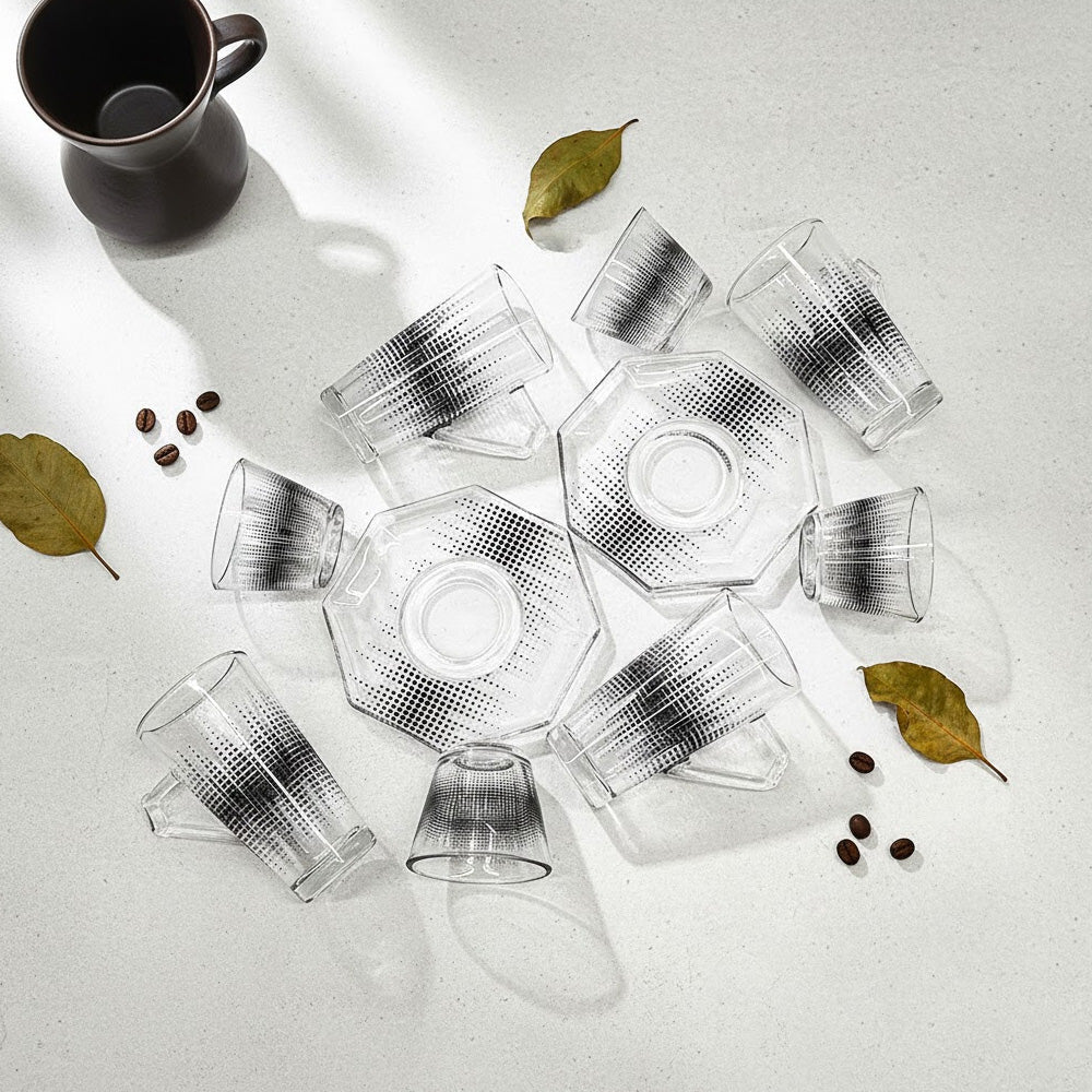 طقم استكانة وفنجان 18قطعة Diva Lady