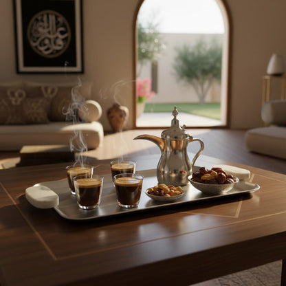 صينية بمقبض من الرخام