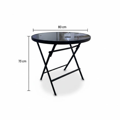 طاولة زجاجية مستديرة قابلة للطي