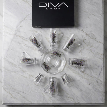 طقم استكانة وفنجان 18قطعة Diva Lady