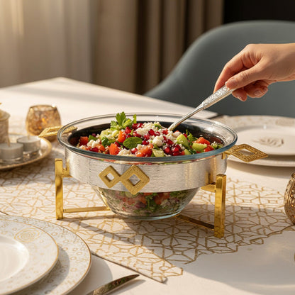 وعاء سلطة زجاجي سعة 4 لتر