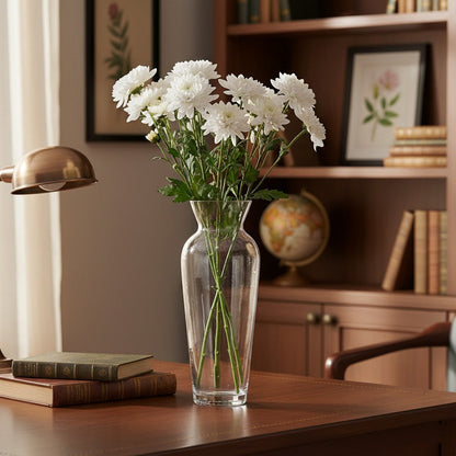 مزهرية زجاجية شفافة