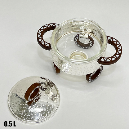 سخان طعام زجاجي دائري صغير 0.5 لتر