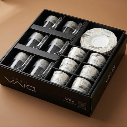 طقم استكانه وفنجان 18 قطعة