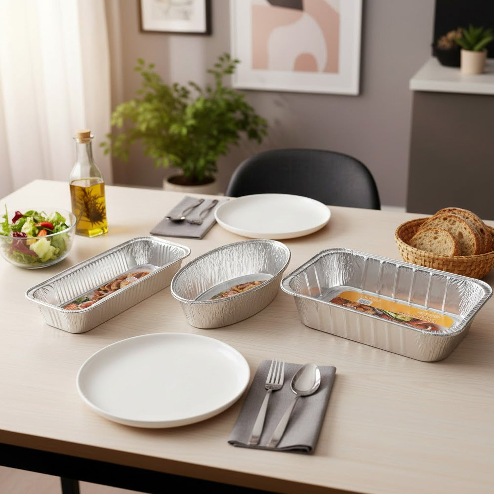 صواني خبز من رقائق الألومنيوم للاستخدام مرة واحدة
