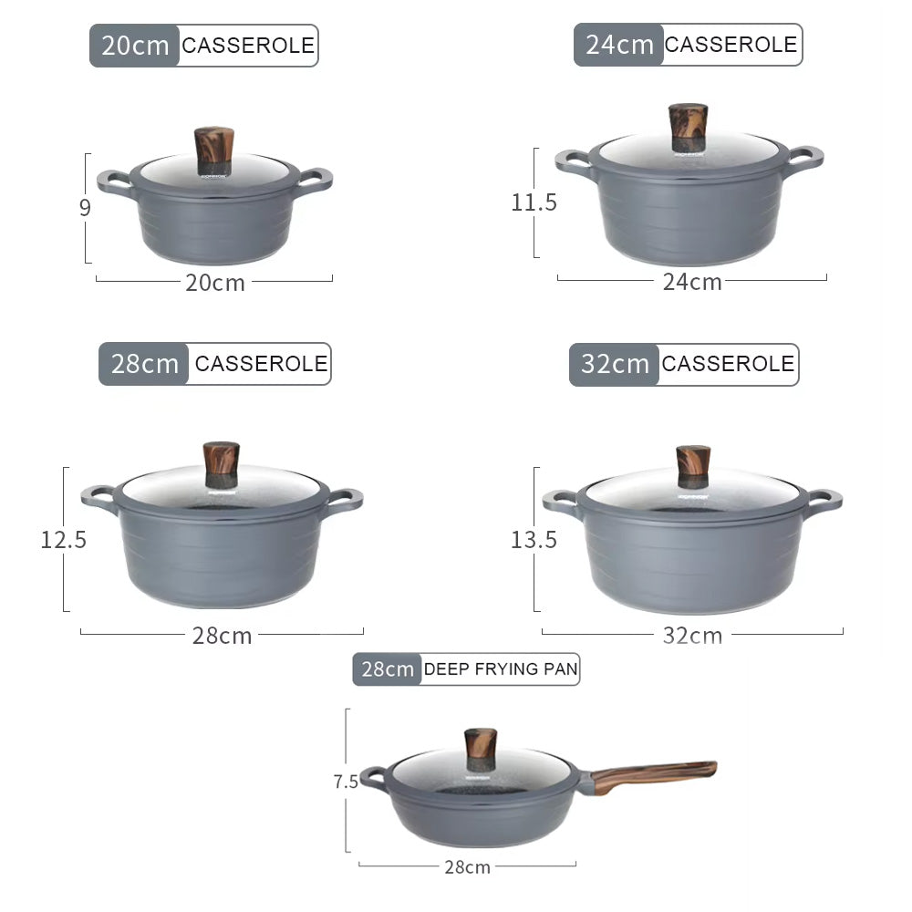 15 قطعة من أواني الطبخ المصنوعة من الألومنيوم