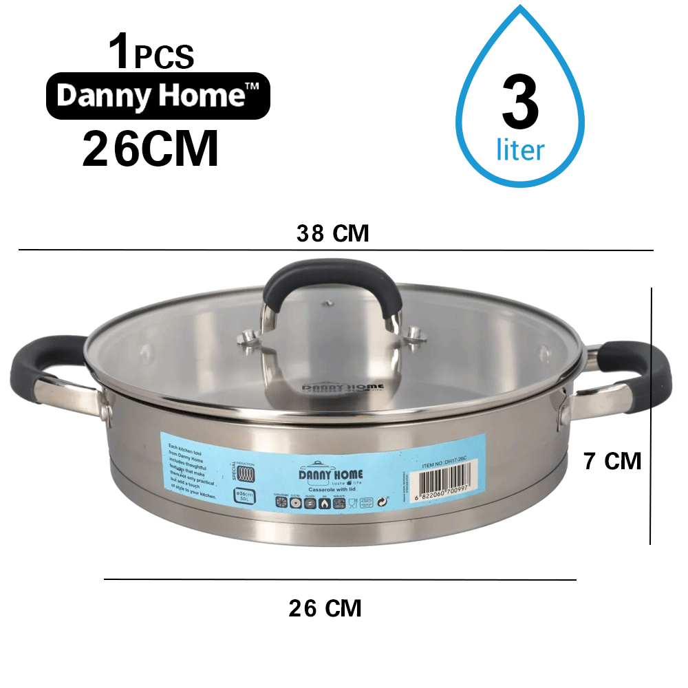 قدر طبخ ستانلس مع غطاء