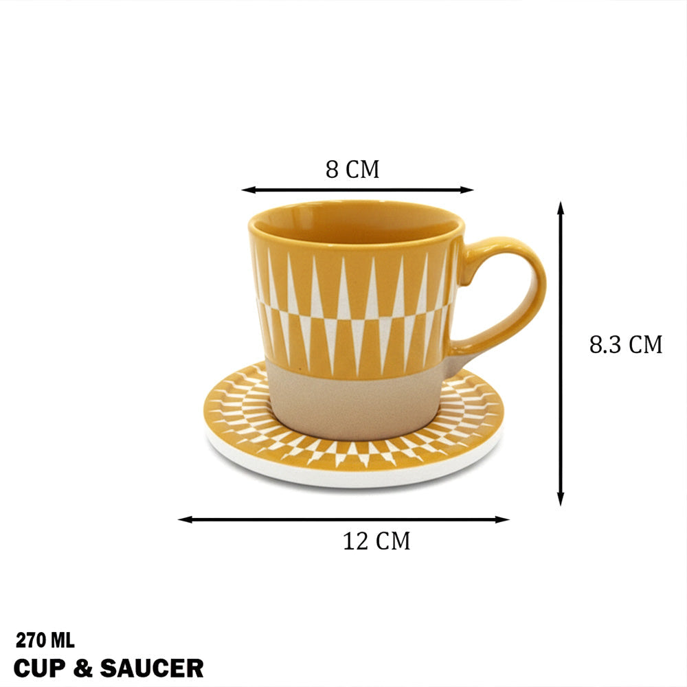 فنجان قهوة سيراميك نقش مثلثات Danny Home