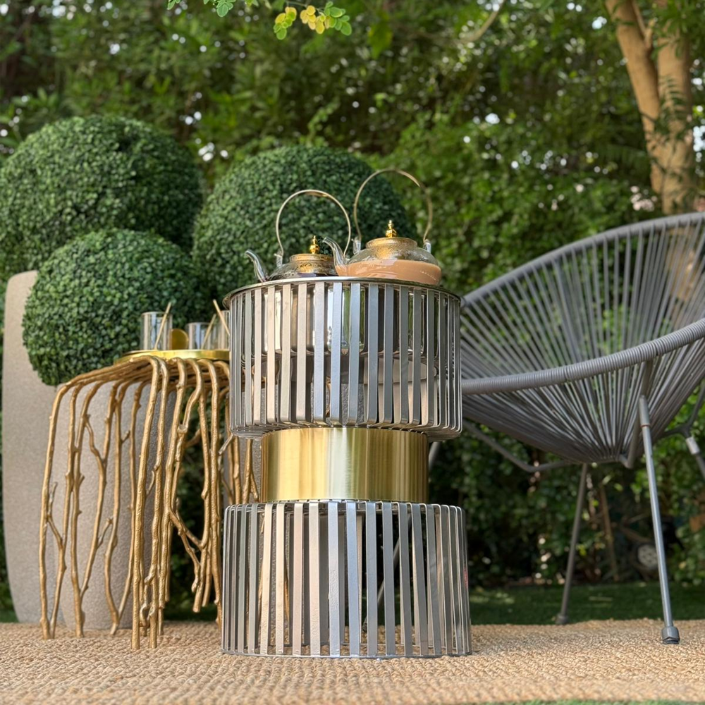 دوة و شواية معدنية بإطار ذهبي Alkuwaity Al Awal الكويتي الأول