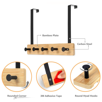 علاقة باب خشبية من الخيزران والمعدن