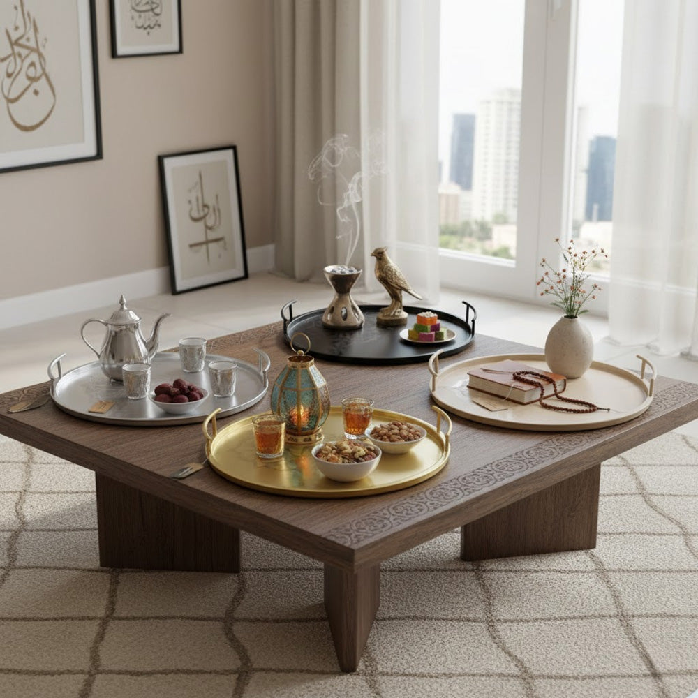 صينية تقديم معدنية