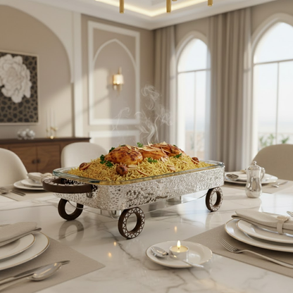 سخان تقديم طعام بغطاء زجاجي