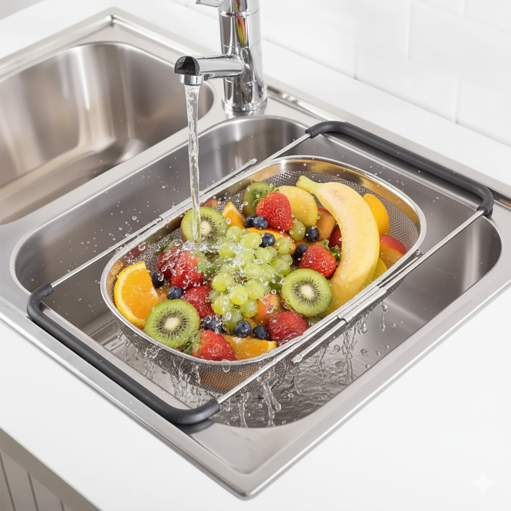 مصفاة الفولاذ المقاوم للصدأ القابلة للتمدد