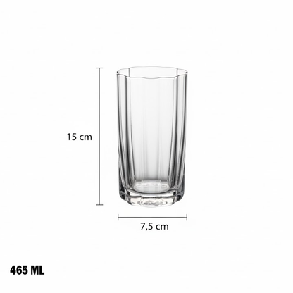 طقم أكواب زجاج شفاف 4 قطع