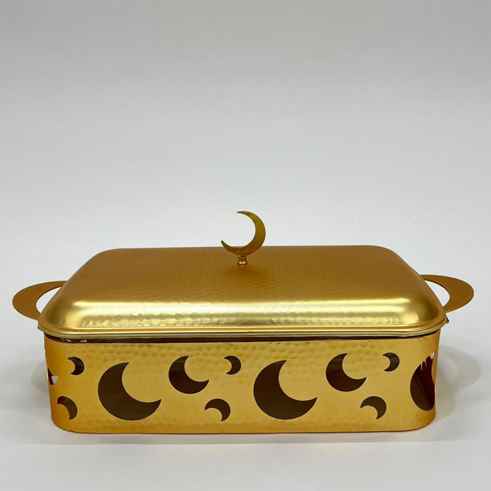 سخان طعام فضي وذهبي مستطيل 3 لتر