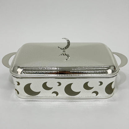 سخان طعام فضي وذهبي مستطيل 3 لتر