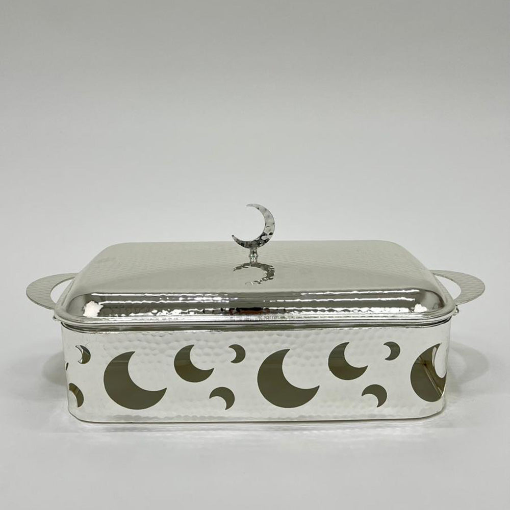 سخان طعام فضي وذهبي مستطيل 3 لتر