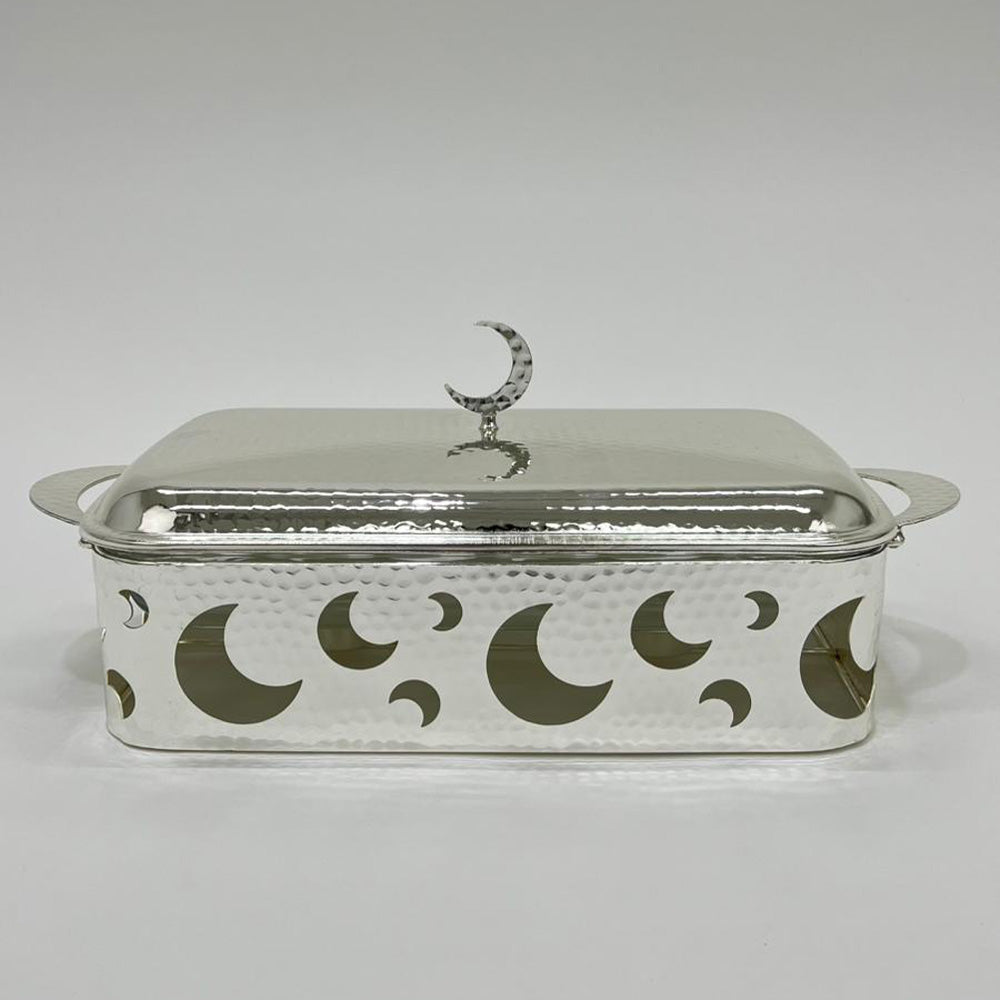 سخان طعام فضي وذهبي مستطيل 3 لتر