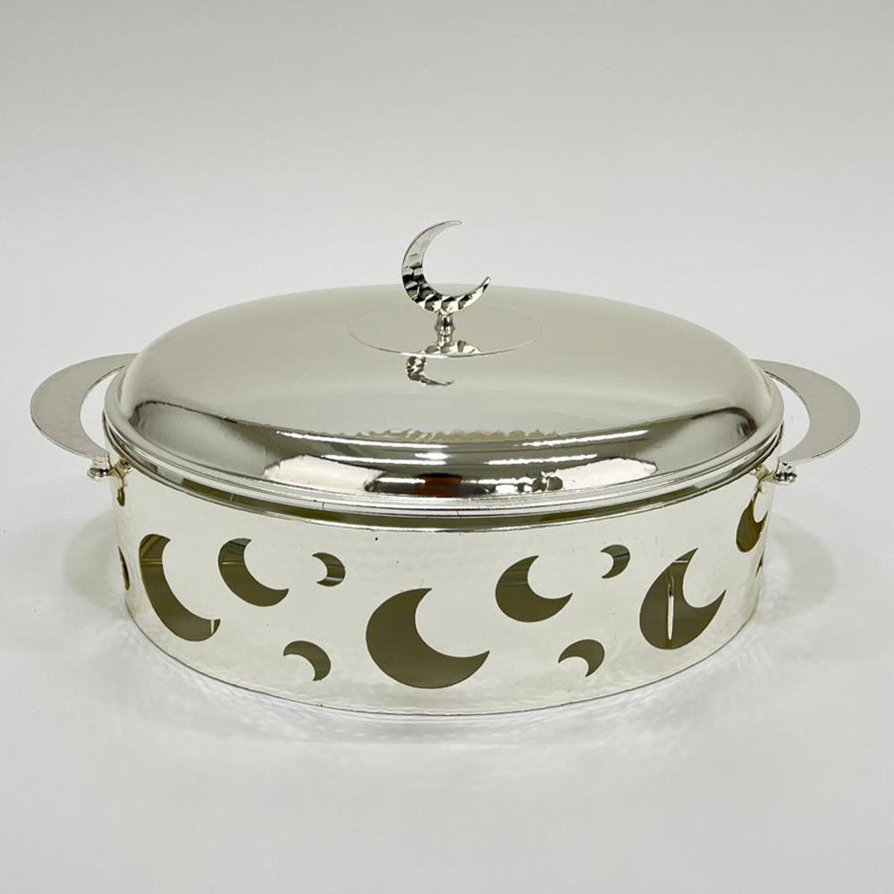 سخان طعام فضي وذهبي بيضاوي فاخر3 لتر