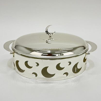 سخان طعام فضي وذهبي بيضاوي فاخر3 لتر