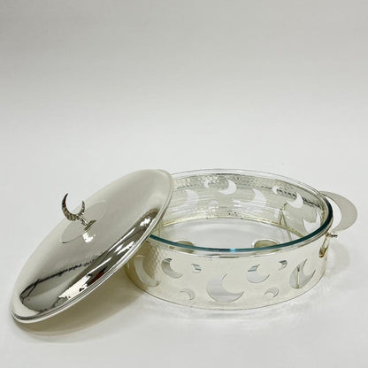 سخان طعام فضي وذهبي بيضاوي فاخر3 لتر